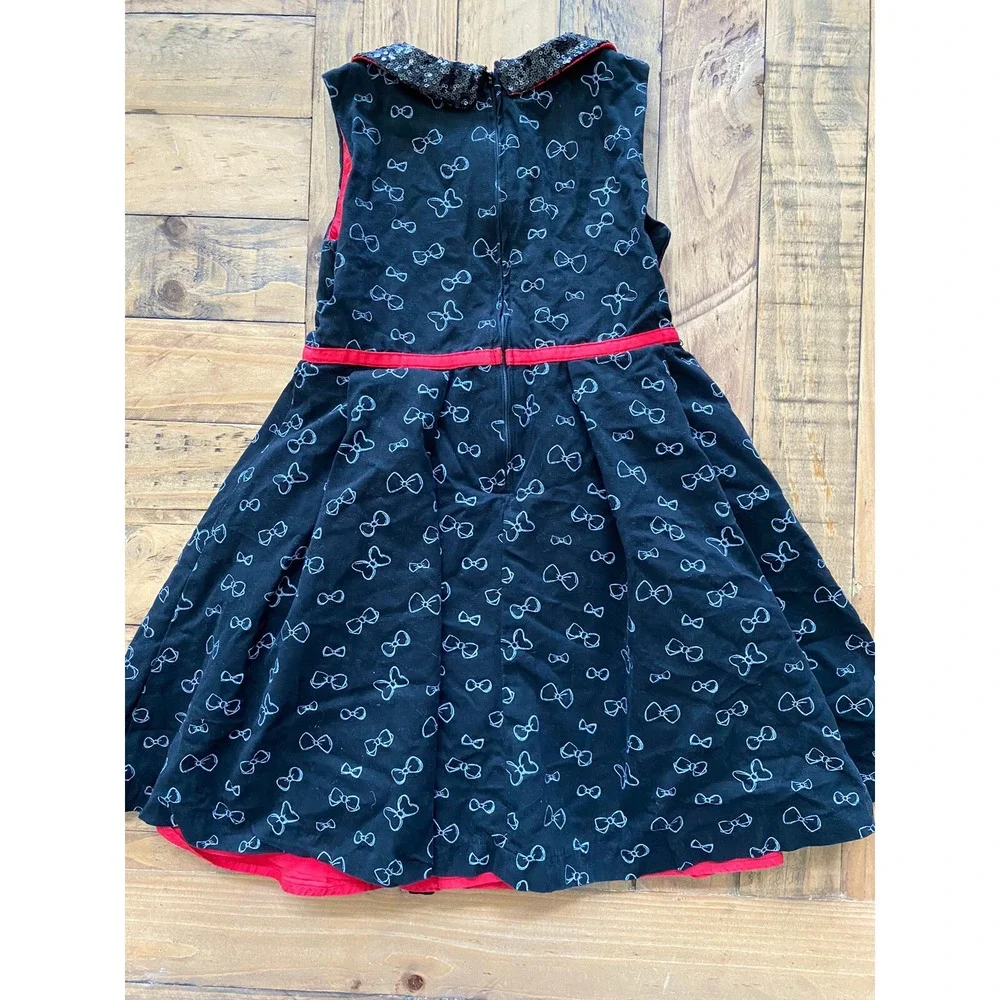 Girl's Black Corduroy Minnie Mouse Party Dress by Disney Store Japan, Size: 7/8